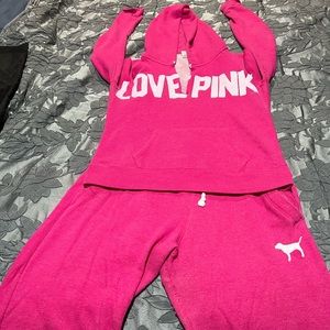 Victoria secret PINK medium jogging suit.  2 piece